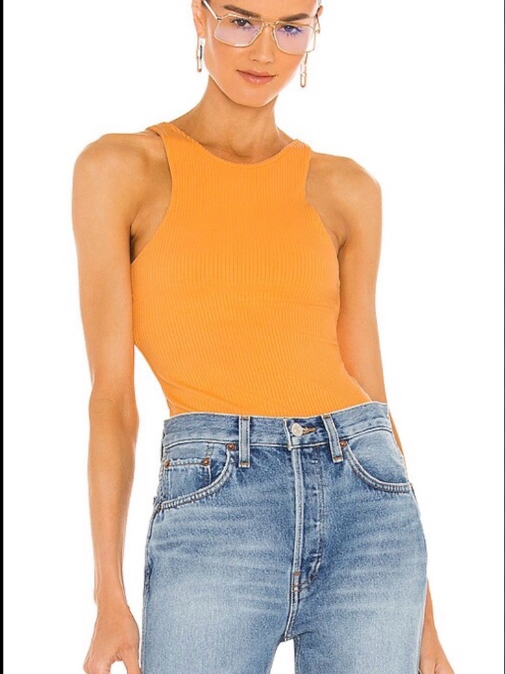 The Range Alloy Ribbed Braided Bodysuit in Sunrise